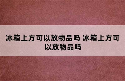 冰箱上方可以放物品吗 冰箱上方可以放物品吗